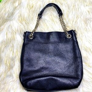 Michael Kors - Pebbled Black Chain  Leather Bag